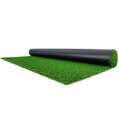 Gazon artificiel, tapis de gazon synthétique 10 x 6,5 pi, tapis synthétique synthétique à hauteur de poils de 1,38 po, trous de drainage faciles à nettoyer pour la terrasse, le jardin, le balcon, la décoration intérieure et extérieure, vert