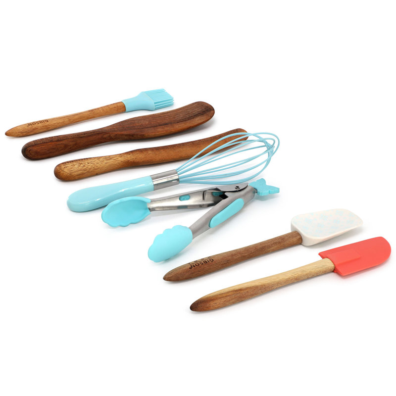 Ensemble de 7 mini ustensiles de cuisine en bois d'acacia et en silicone de General Store