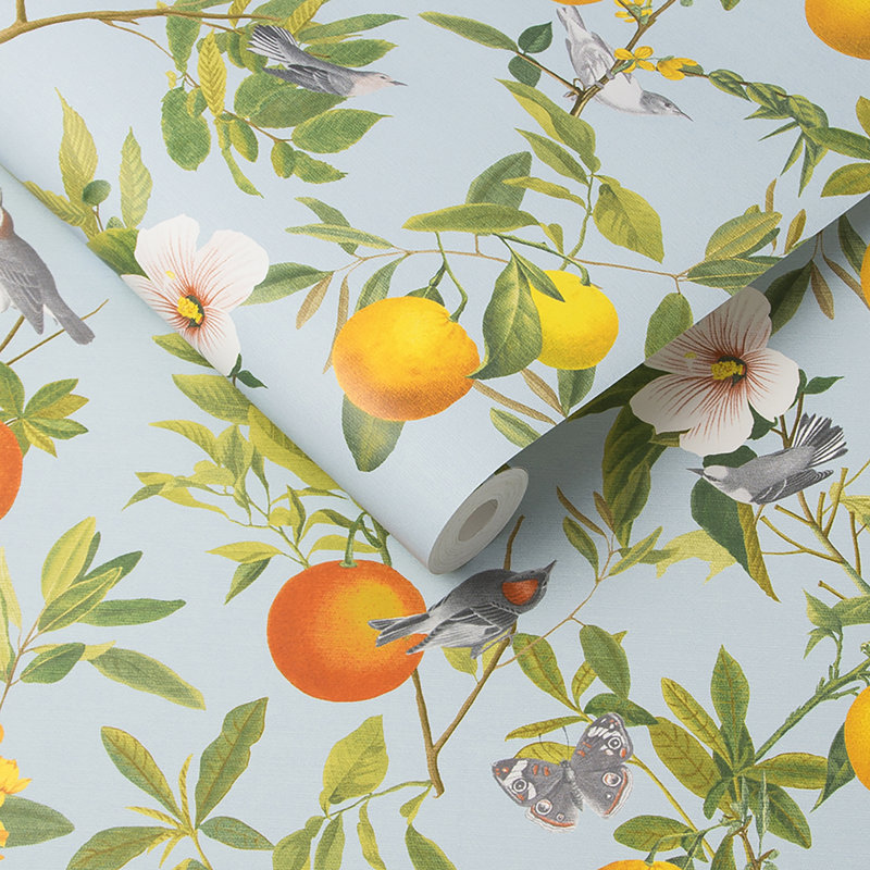 Viva Floral Wallpaper Double Roll, Blue