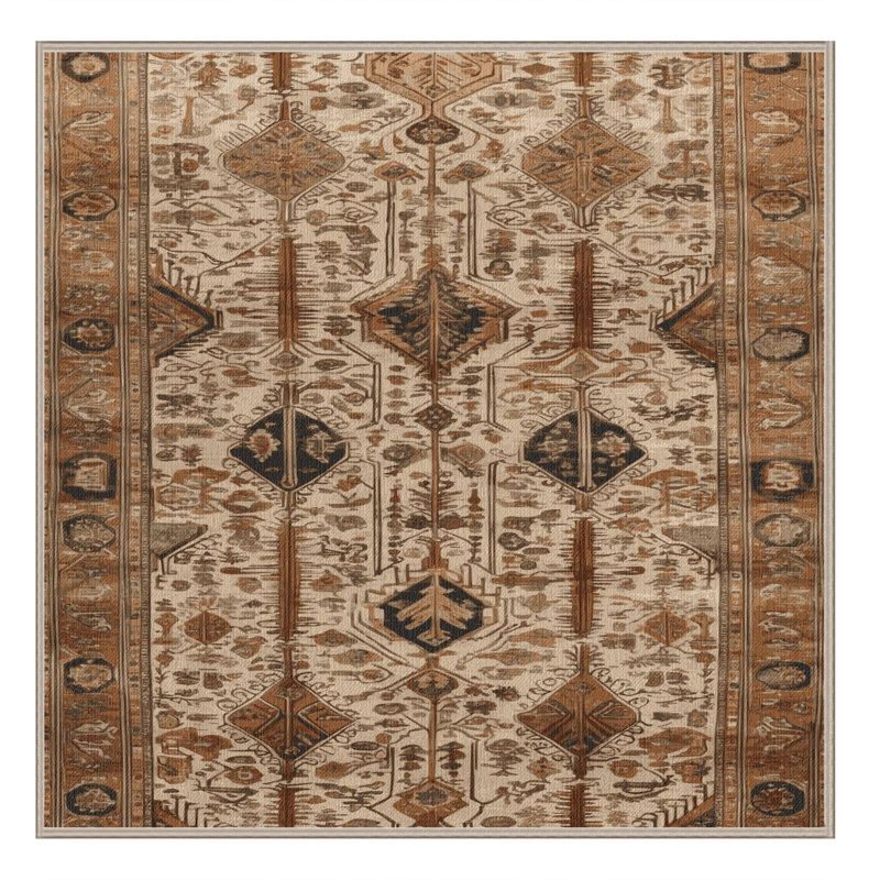 Tapis brun lavable à la machine, Carré 7 pi