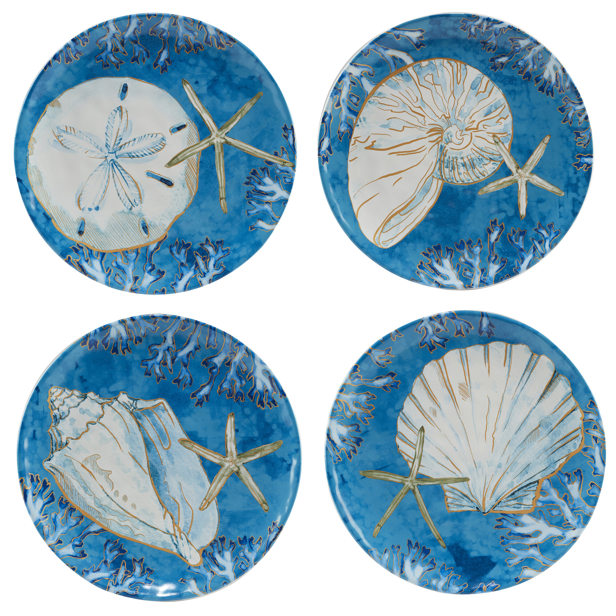 Certified International Playa Shells Set Of 4 Dinner Plate & Reviews 