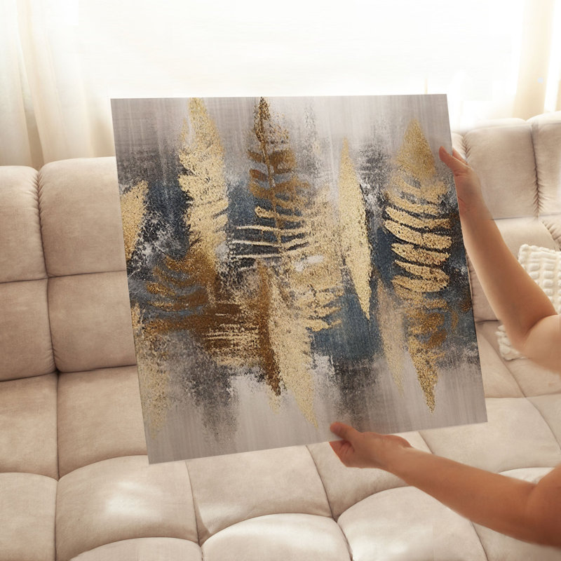 «Botanical Golden Forest», reproduction d'art non encadrée, H 14 po x l 14 po