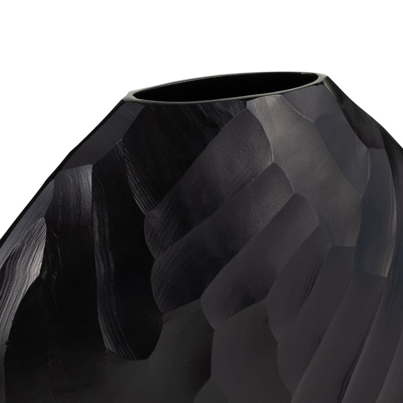Vase Phillippi, Noir, H 13,5 po x l 13,5 po x P 4 po