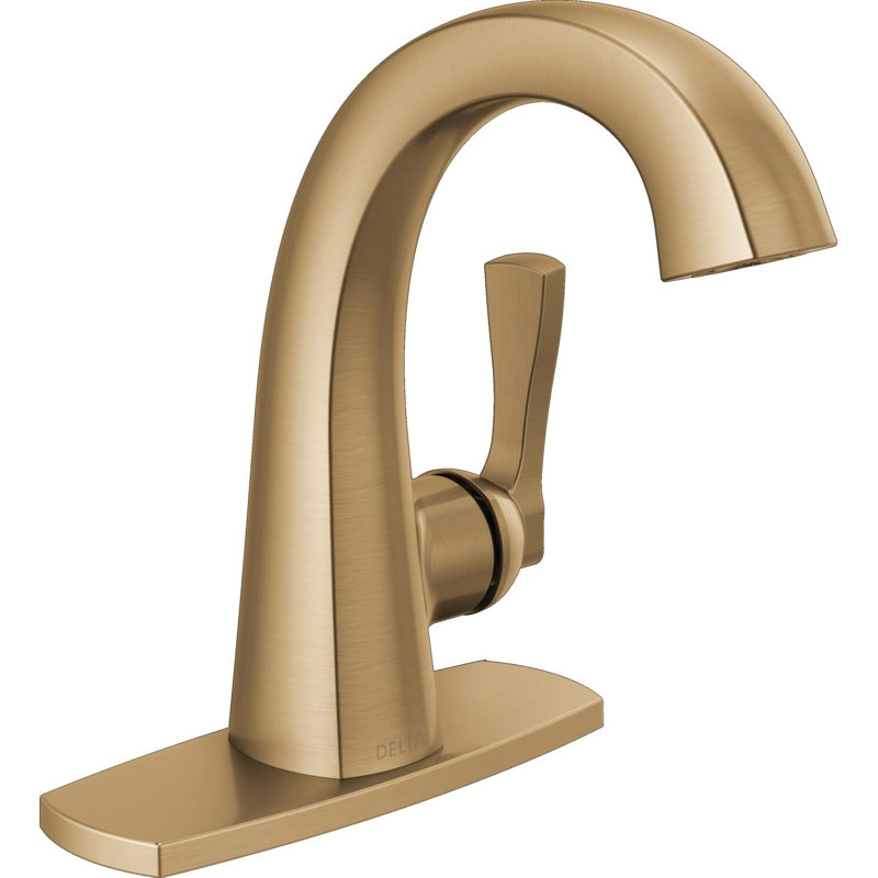 Single Handle Bathroom Faucet, Lumicoat  Champagne Bronze