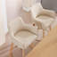 Ensemble de 2 tabourets de bar pivotants modernes avec dossier rembourré en lin, accoudoirs, repose-pieds et pieds en bois, beige