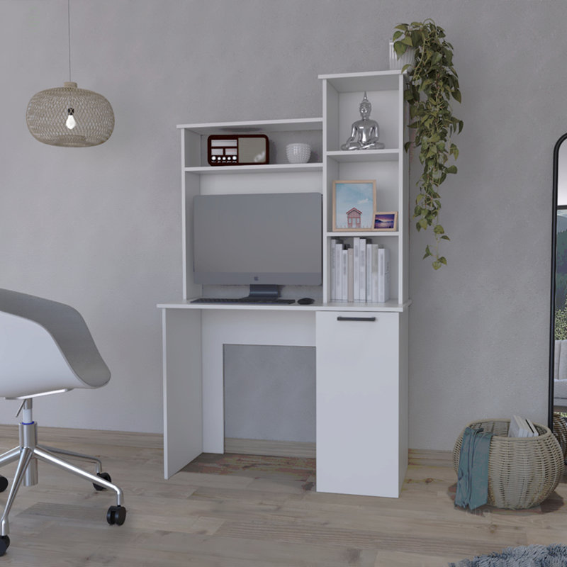 Bureau d'ordinateur Dumas, Bureau, Blanc