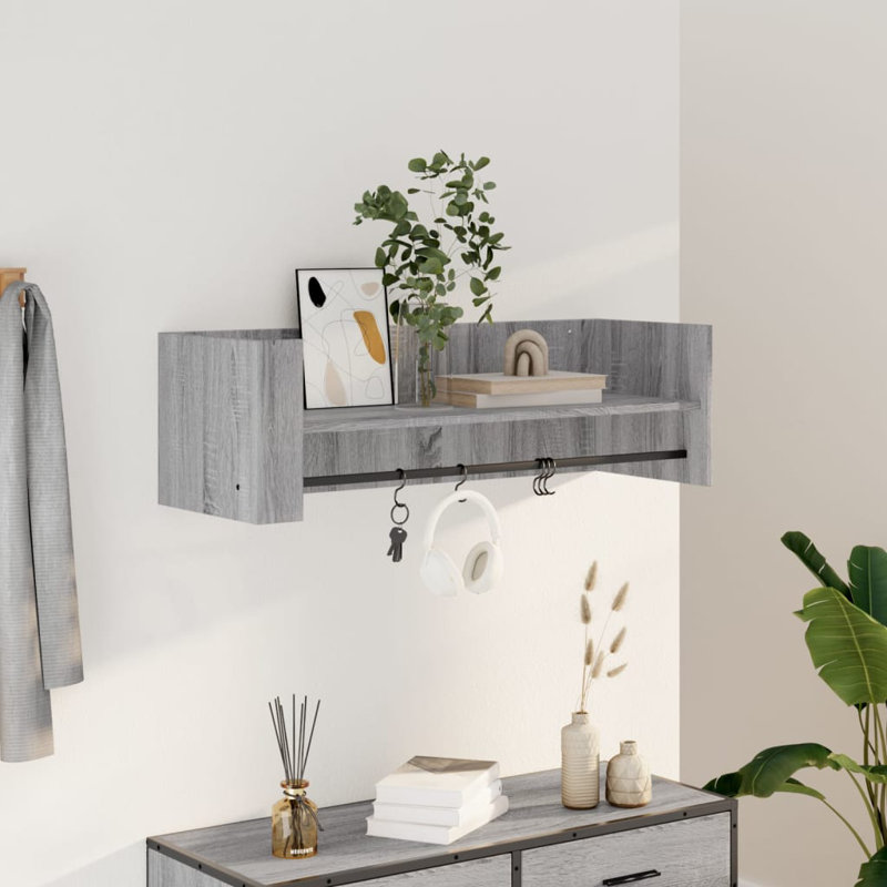 Robbert Floating Shelf, Grey Sonoma, 30.5cm H x 100cm W x 35cm