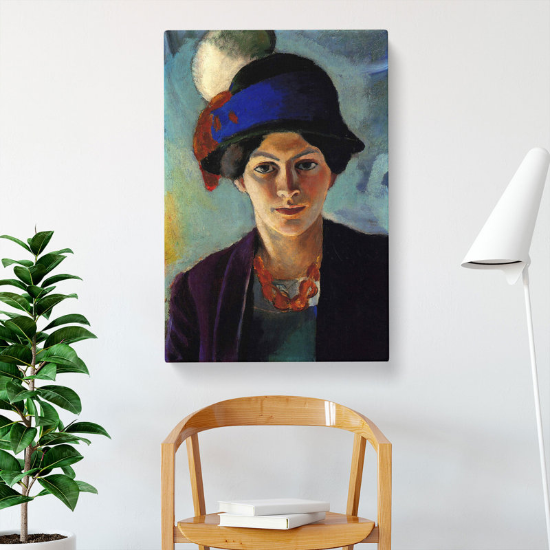 Portrait Of A Woman by August Macke - Wrapped Canvas Painting, 76cm H x 50cm W x 3cm D