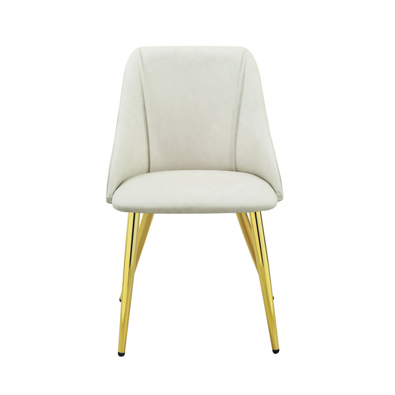 Ensemble de 2 chaises d'appoint en cuir synthétique Gaines