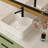 Modern Ceramic Vessel Sink 16"X12" - Bathroom, Rectangular, White, Stain- Bathroom Look, Acid Resistance Surface