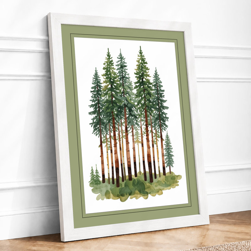 Forest Stand Botanical - Framed Print, A3 - 42.0 x 29.7 cm, White