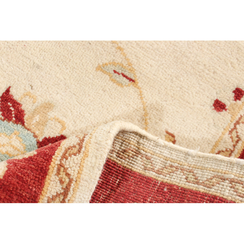 Tapis de bois one-of-kind à la main-noué la 2010 chobi crème 4 pi 10 po x 9 pi Cyanne