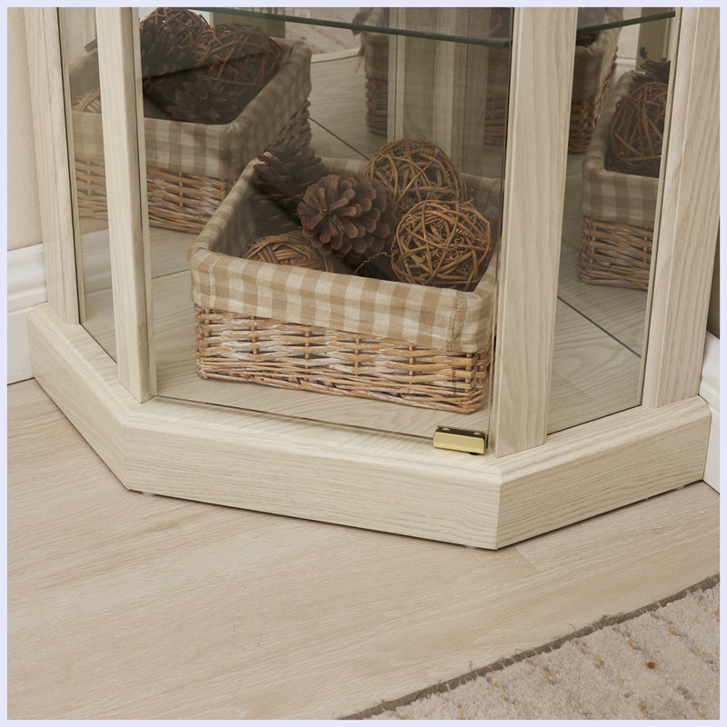 Vitrine vitrée moderne avec rangement, Blanc antique
