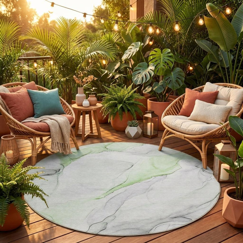 Tapis extérieur rond rond 8 po