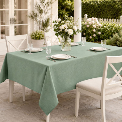 Sage Green Linen-Textured Rectangular Tablecloth 52'' x 70''