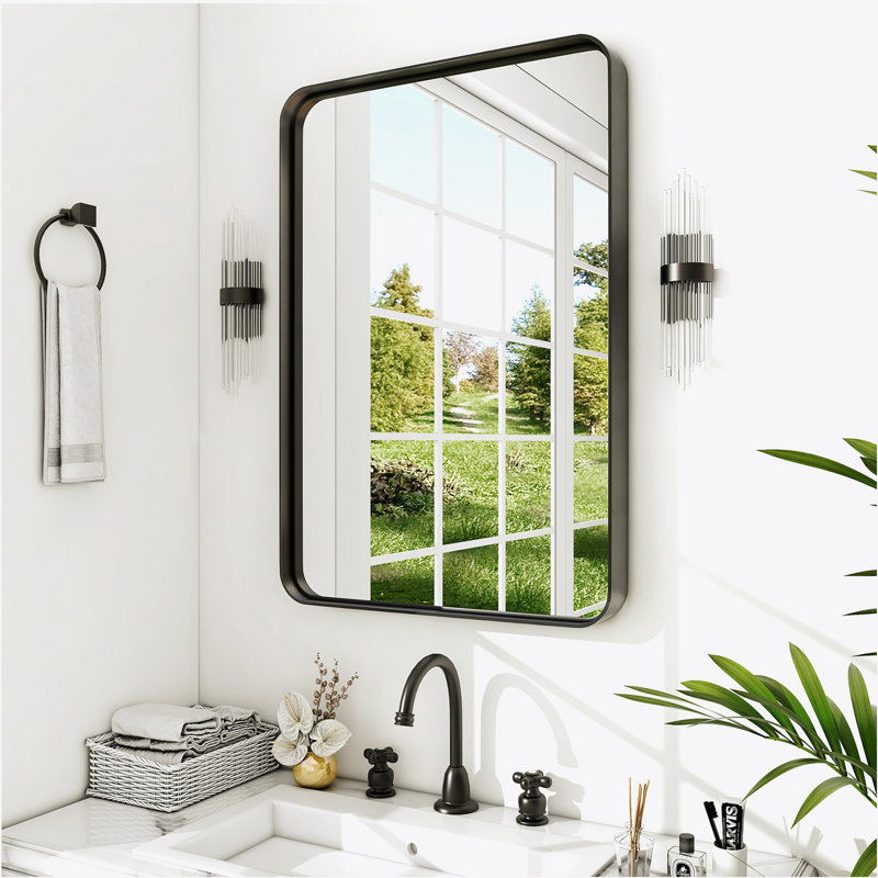 Miroir mural Aubriona, Noir, noir, noir, noir, 38 po x 26 po