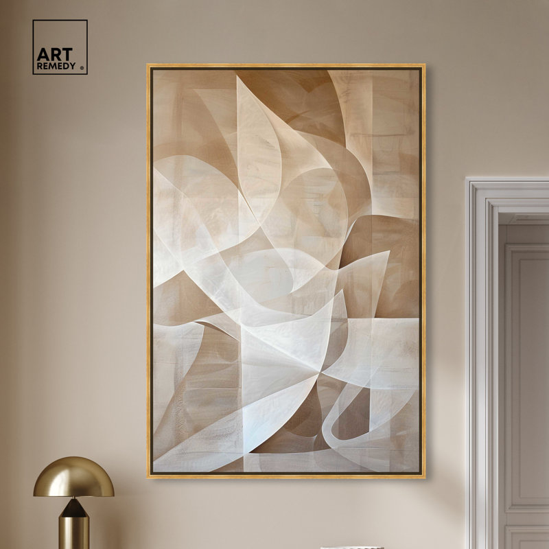 Scattered Thoughts Gold Framed Abstract Canvas Wall Art, 21" x 31"