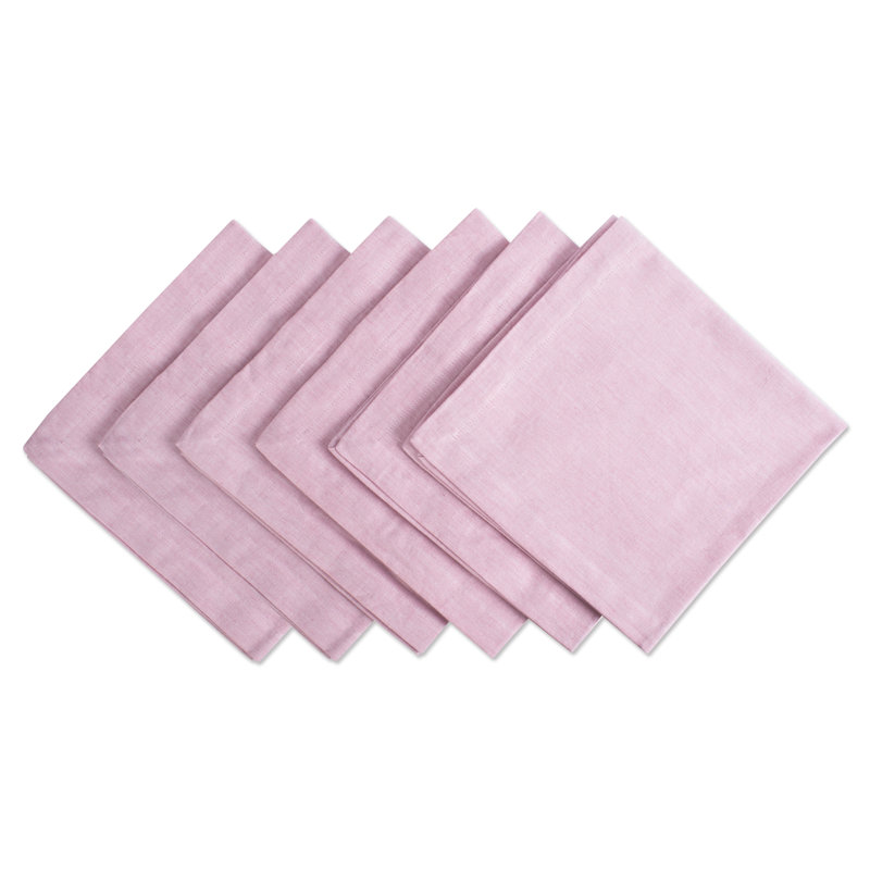 Kristina Cotton Square Napkin, Chambray Rose