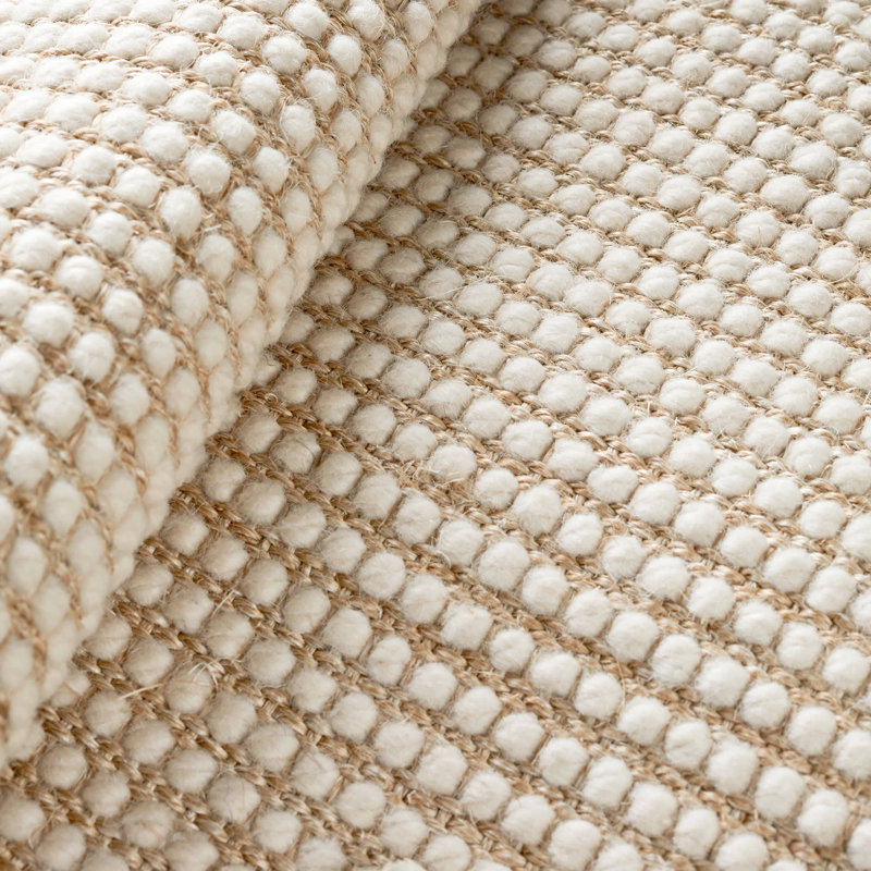 Pixel Woven Sisal/Wool Rug, Rectangle 7'6" x 9'6", Ivory/Wheat