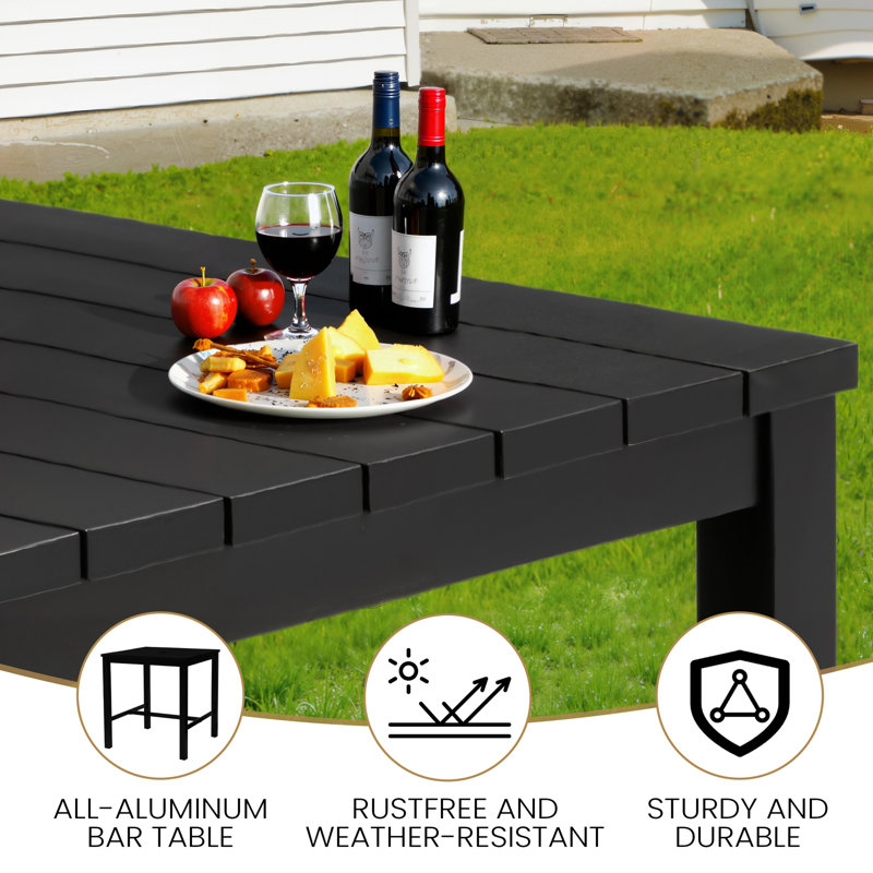 Patio 35" Square Bar Table With Umbrella Hole