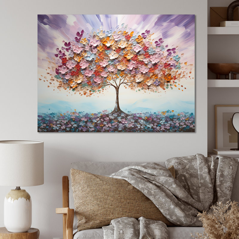 «Tree of Love» multicolore, impression sur toile, H 16 po x l 32 po x P 1 po, Toile tendue