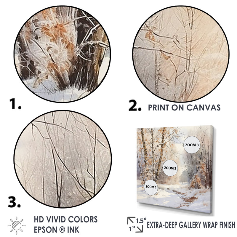 «Trees Charm In Winter - Tree», art mural sur toile, Toile tendue, 44" H x 44" W