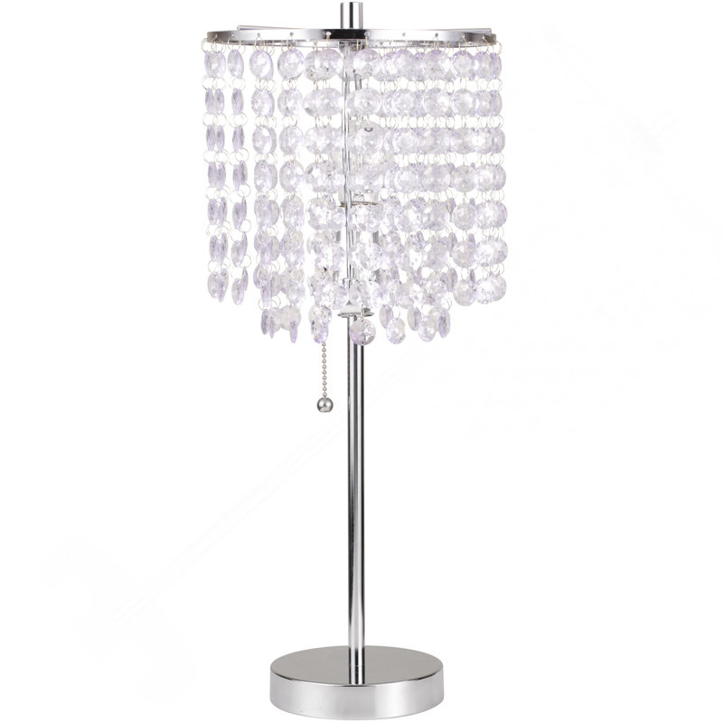 LAMPE DE TABLE EN CRISTAL INSPIRED, Clair, Argent