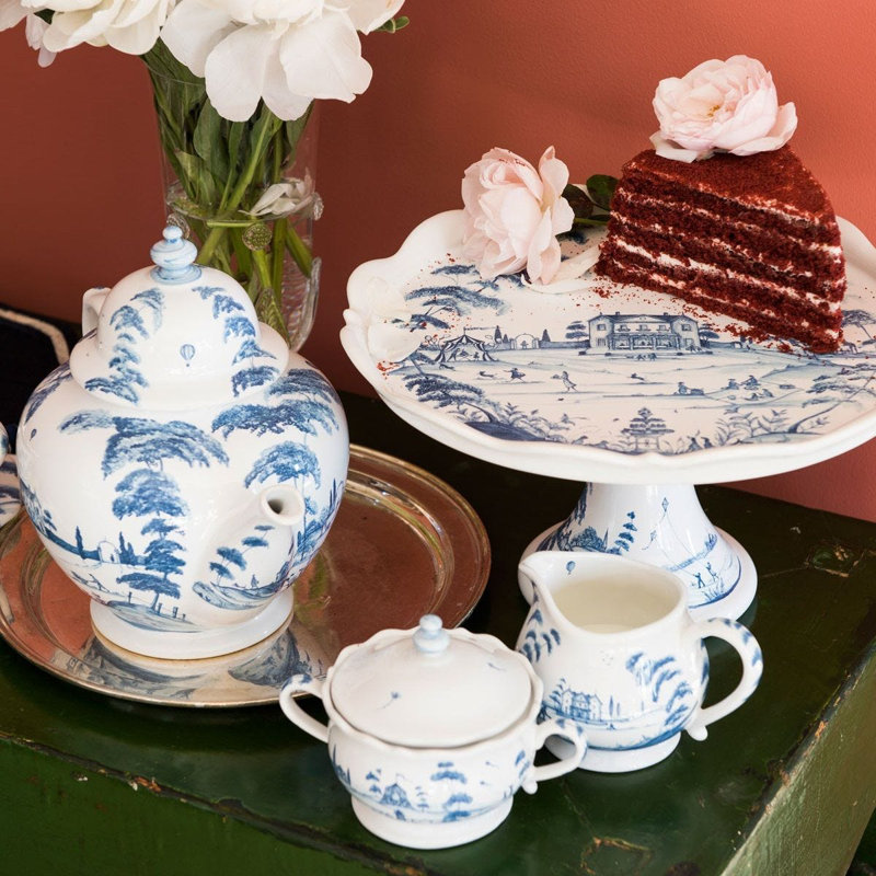Country Estate Creamer - White/Delft Blue