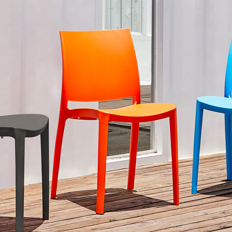 Chaise de salle à manger empilable Sensilla, Orange