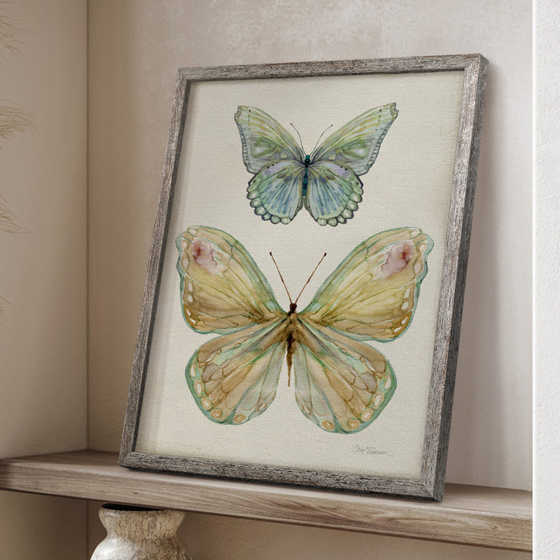 «Botanical Butterfly II», reproduction encadrée - bois massif, H 21 po x l 17 po