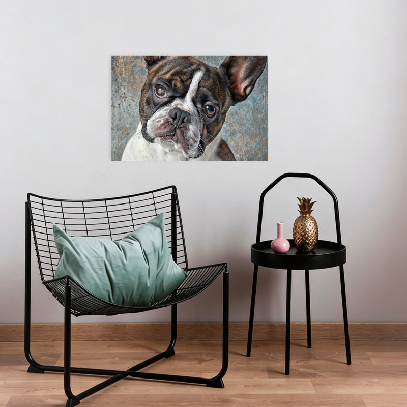 Curious French Bulldog Dog Wall Art Print, 60.96cm H x 40.64cm W