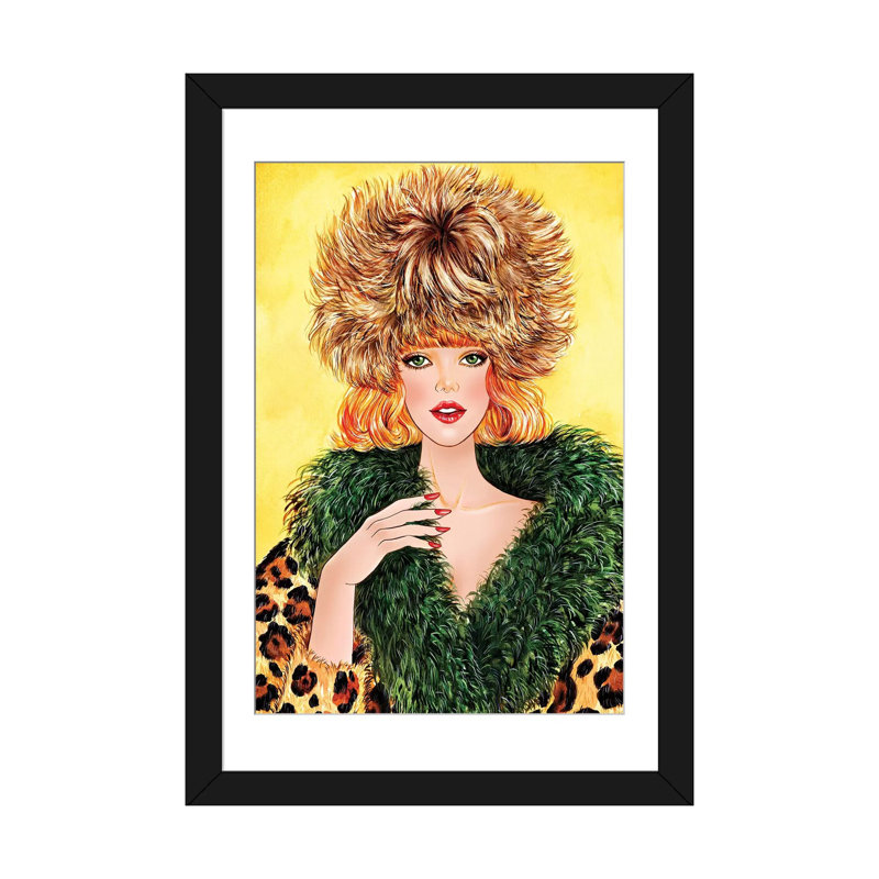 « confortable sonia rykiel », impression sur toile, H 32 po x l 24 po x P 1 po, Papier d'art encadré noir, Blanc