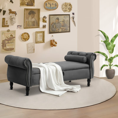 Chaise longue avec accoudoirs capitonnés Dejonnae