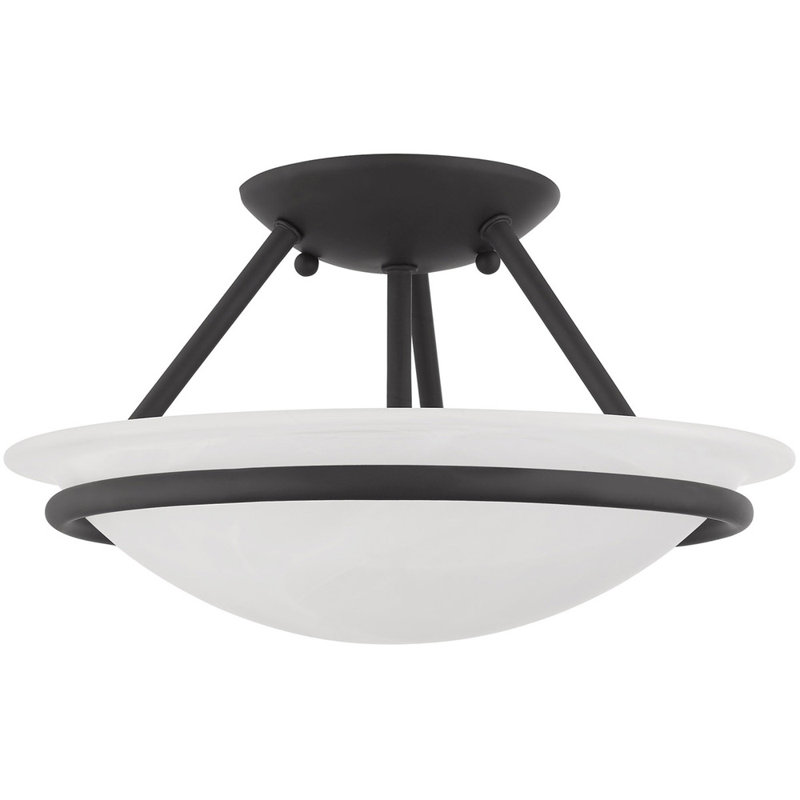 Glass Flush Mount, Black