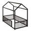 Lit sur pied Montessori avec conception de maison et clôture de protection-1085144390-1085144389