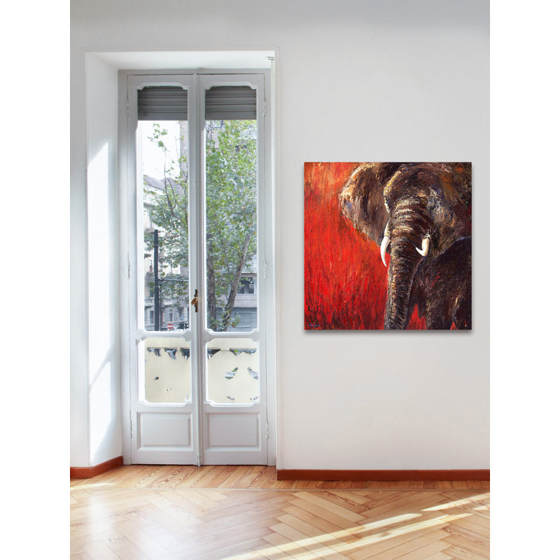 « red tranquility » par bergerac, reproduction d’art sur toile tendue, H 24 po x l 24 po x P 1,5 po
