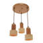 Lustre réglable élégant avec structure en placage de bois, finition beige et chêne | Capuchon en travertin de diamètre 12 po x 7,5 po | Hauteur: 9,4 à 60,6 po | 3 x douilles E27 (ampoule non incluse) | Parfait pour les salles à manger et les espaces de vie-365431406-365431403
