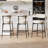 Sherpa Counter Height Bar Stools Set of 4 Modern Upholstered Barstools with Curved Open Back/Round Seat Boucle Comfortable Bar Chairs for Kitchen Island, 24.6 Inch-1543243289