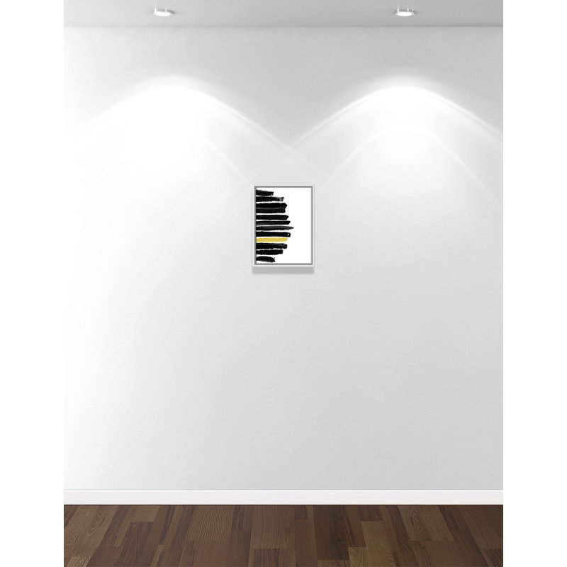 Kinetic Strokes 7 - Floater Frame Print on Canvas, 41cm H x 30cm W x 5.1cm D, White Framed