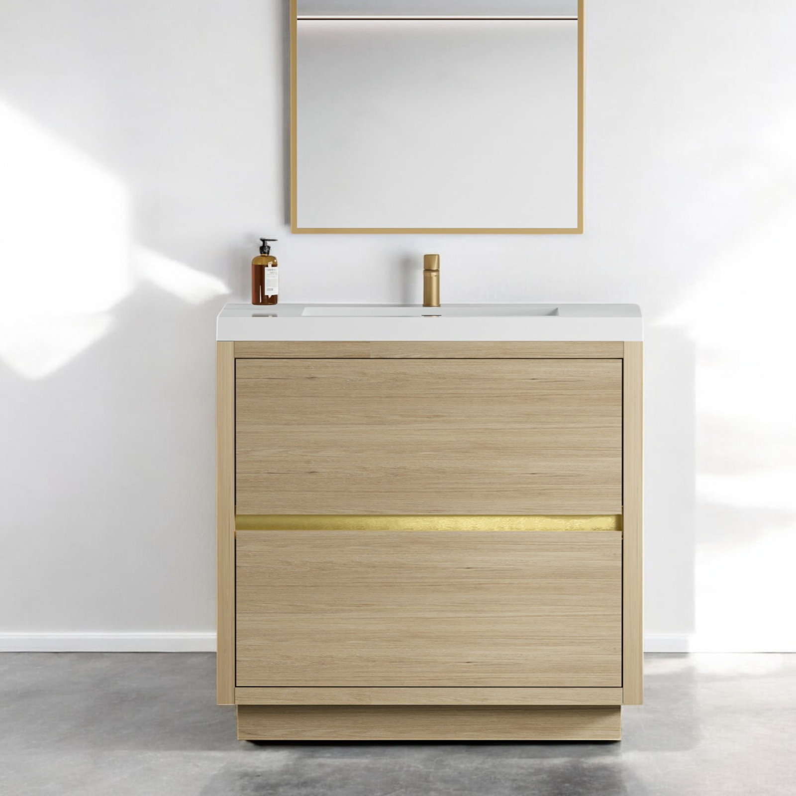 Beira 36" Single Bathroom Vanity, Oak