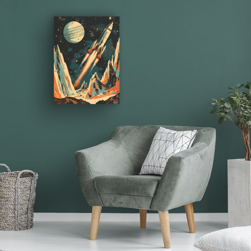 Art sur toile «Bachelom Momart Vintage Space 1», H 14 po x l 19 po
