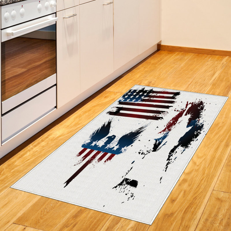 American Flag High Density Long Fiber Poly Threads Decorative Area Rug Carpet, Rectangle 2'7" x 5'