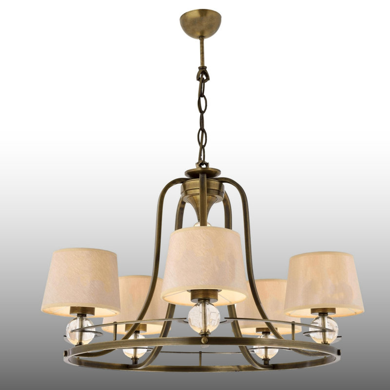 Lustre en métal avec base en verre, 5 lumières