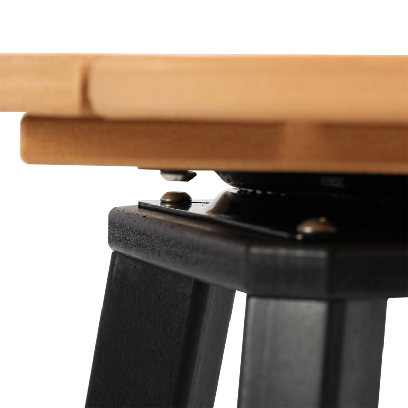 Arine - Tabouret de bar pivotant - Siège rond - Noir / brun