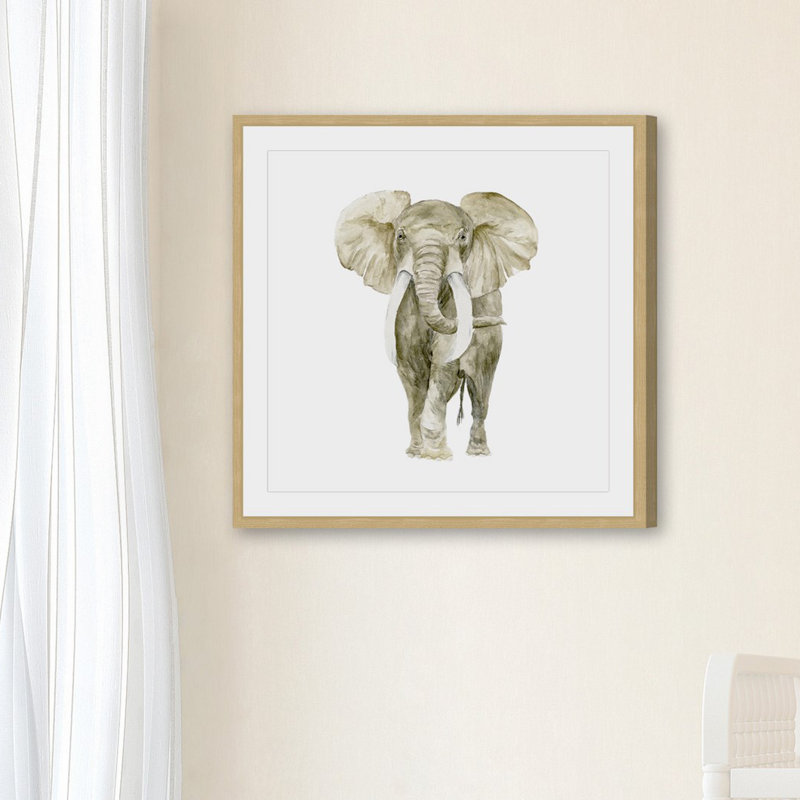«Baby Elephant I», reproduction encadrée, H 18 po x l 18 po x P 1,5 po
