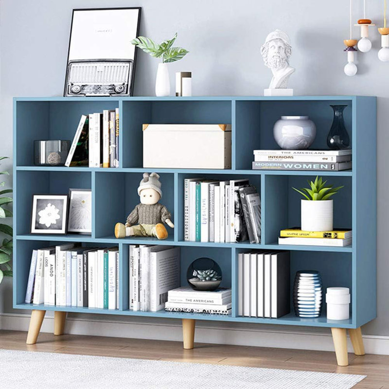 10 Cubes Bookshelf, 42.13" H x 47.24" W x 9.45" D, Bright Blue