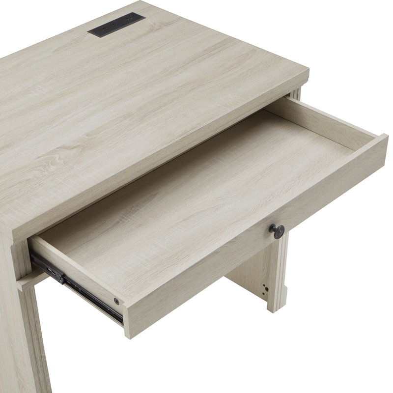 Albali Bureau d'écriture avec chargeur USB, Blanc antique