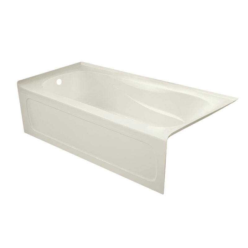 66'' x 30'' Soaking Acrylic Bathtub, Left, Biscuit