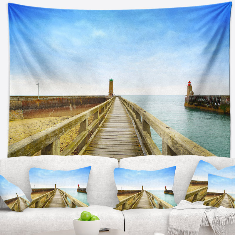 Tapisserie Seascape Pier and Langle, H 78 po x l 92 po