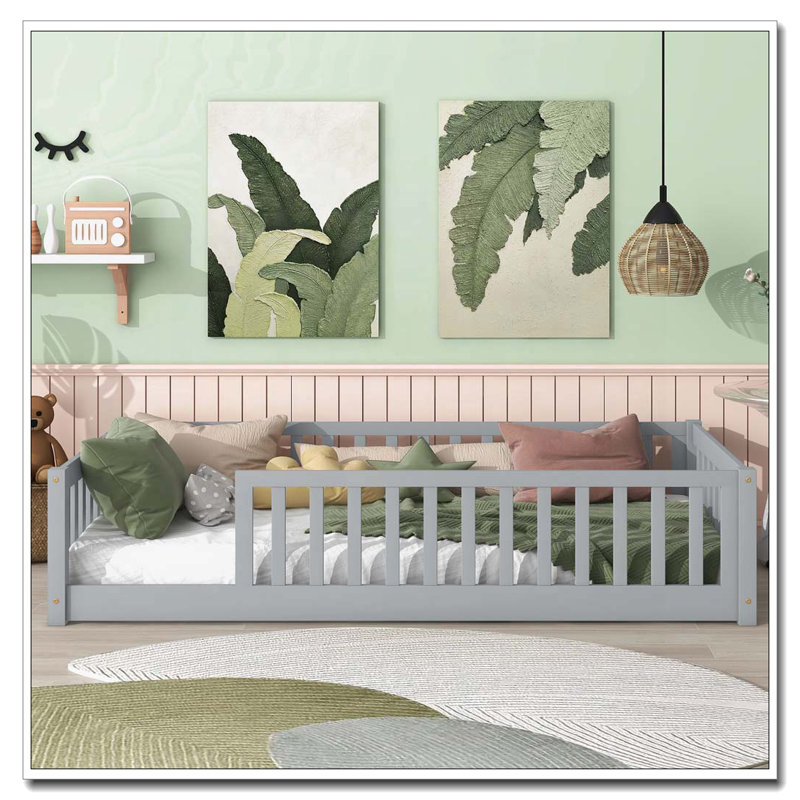Lit en bois, Gris
